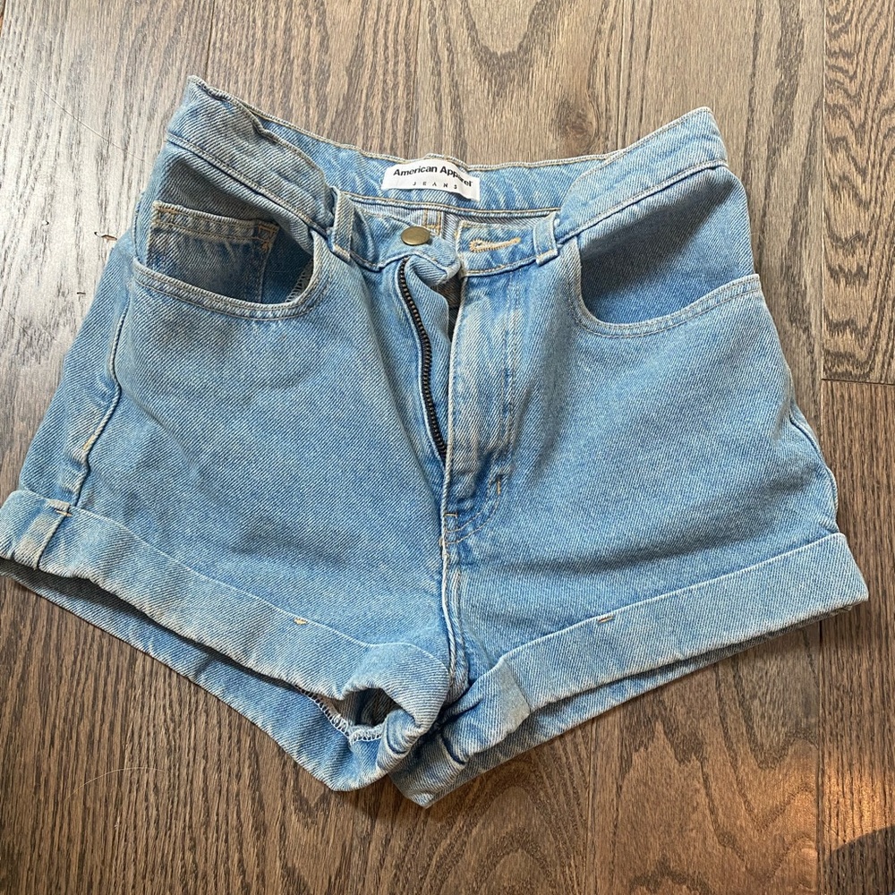 American Apparel Highwaisted jean shorts